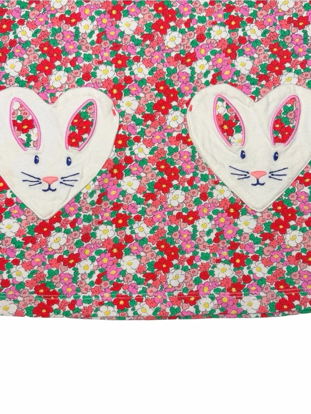 Mini Boden Bunny Appliqué Floral Pocket Tunic